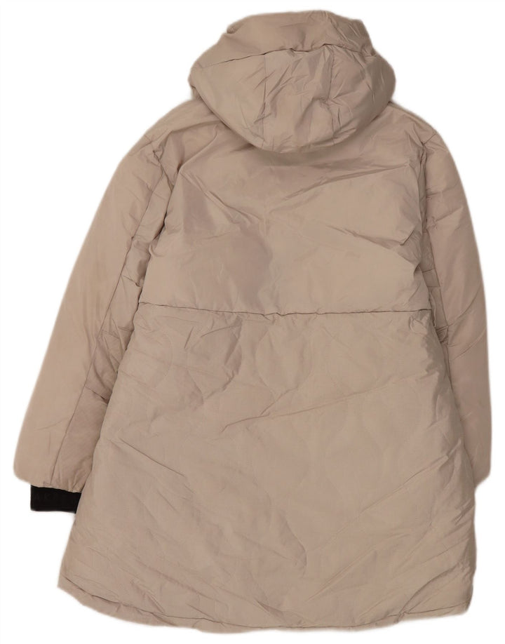 Ted Baker Girls Graphic Hooded Padded Coat 9-10 Years Beige Polyester