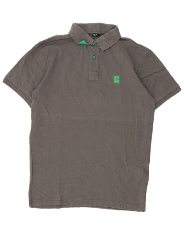 Refrigue Mens Polo Shirt Medium Grey Cotton