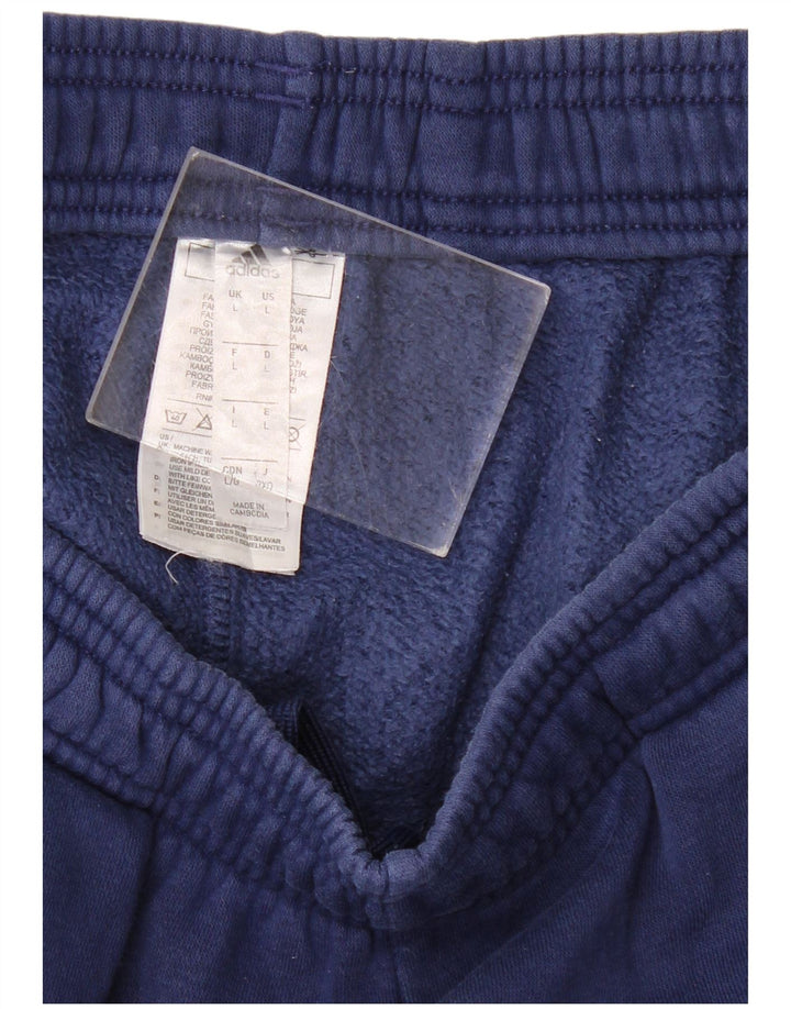 ADIDAS Mens Tracksuit Trousers Joggers Large  Navy Blue Cotton