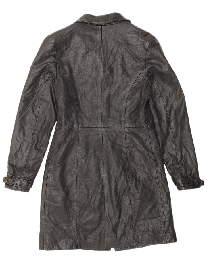 Vimapel Womens Leather Coat UK 10 Small Black Classic