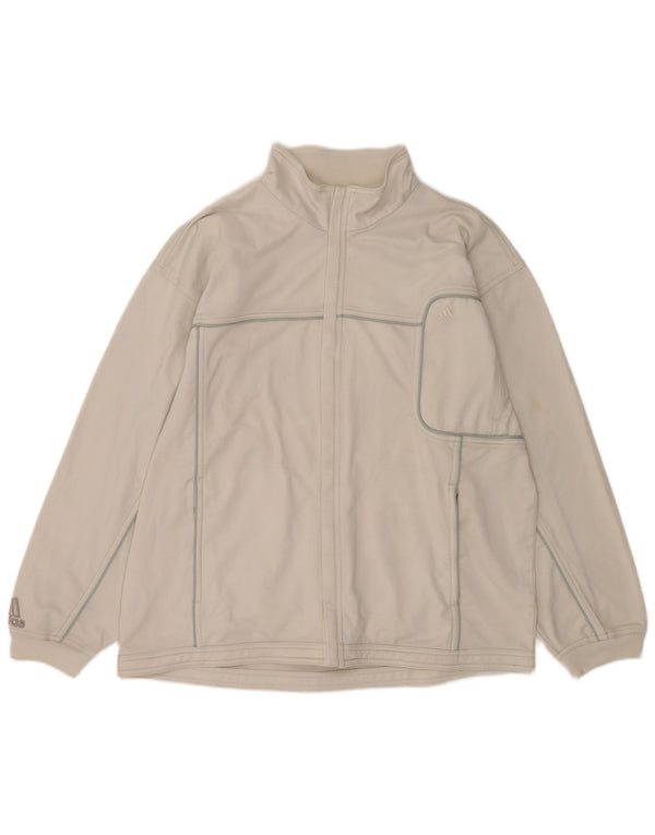 ADIDAS Mens Tracksuit Top Jacket UK 42/44 Large White Polyester