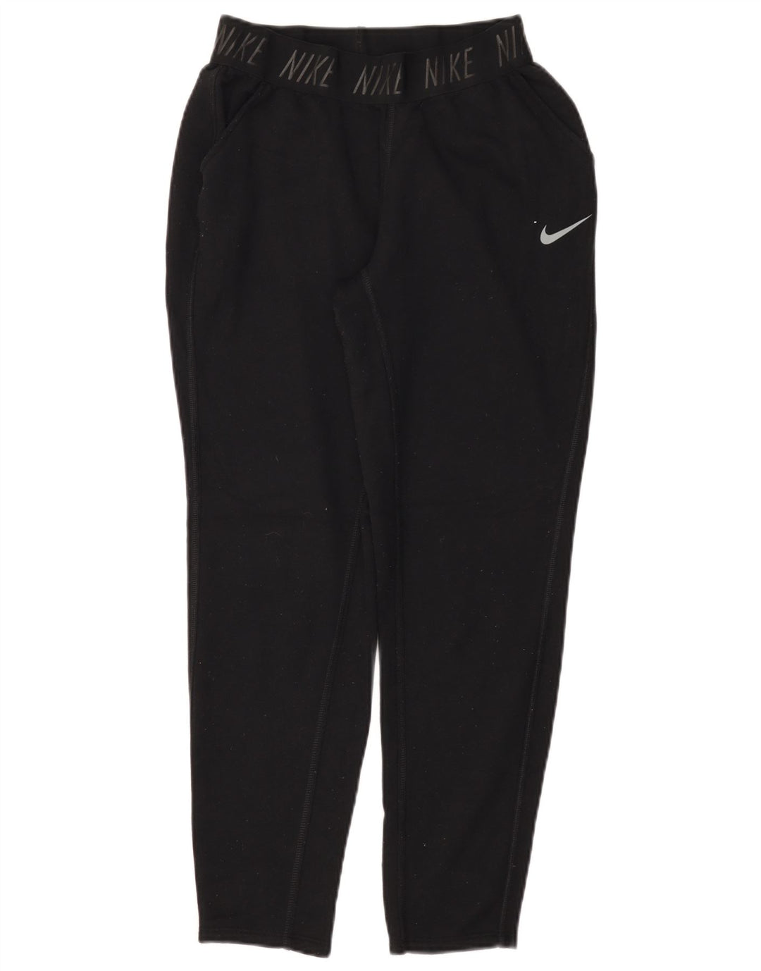 NIKE Womens Dri Fit Graphic Tracksuit Trousers UK 10 Small  Black
