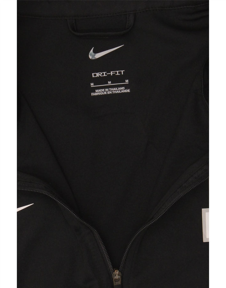 NIKE Mens Dri Fit Graphic Tracksuit Top Jacket Medium Black Polyester Vintage Nike and Second-Hand Nike from Messina Hembry 