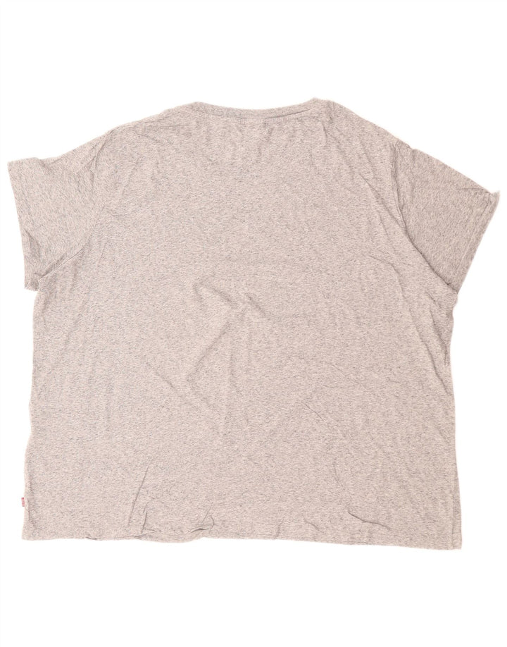LEVI'S Womens Graphic T-Shirt Top UK 22 3XL Grey Flecked Cotton