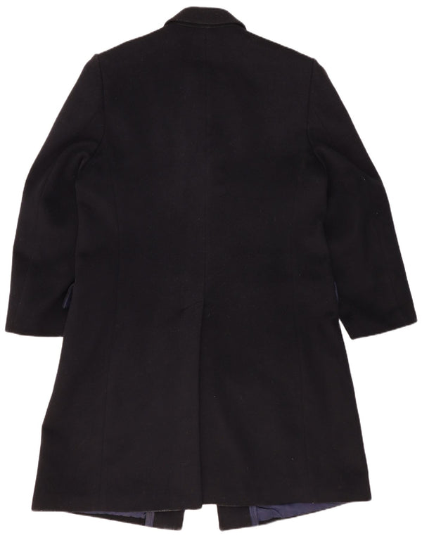 VINTAGE Mens Overcoat UK 44 2XL Navy Blue Wool