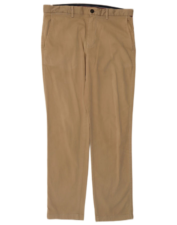 TOMMY HILFIGER Mens Straight Chino Trousers W32 L30 Beige