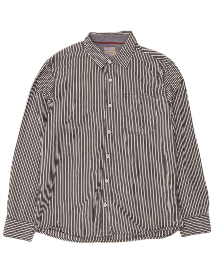 FAT FACE Mens Shirt XL Grey Pinstripe Cotton