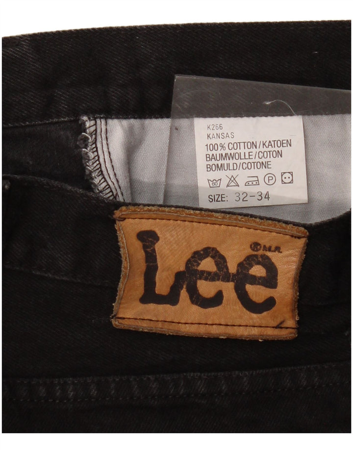 Lee Mens Kansas Straight Jeans W32 L30 Black Cotton