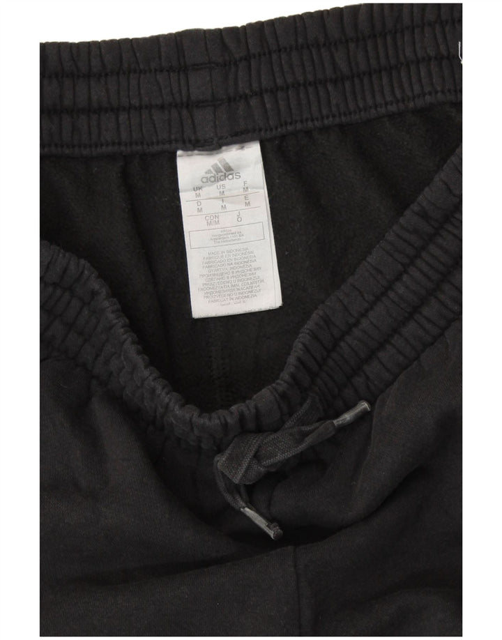 ADIDAS Womens Tracksuit Trousers Joggers UK 12 Medium  Black Cotton