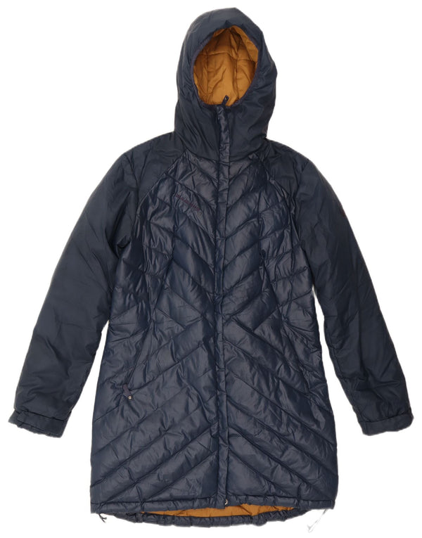 MAMMUT Womens Hooded Padded Coat UK 12 Medium Navy Blue Polyester