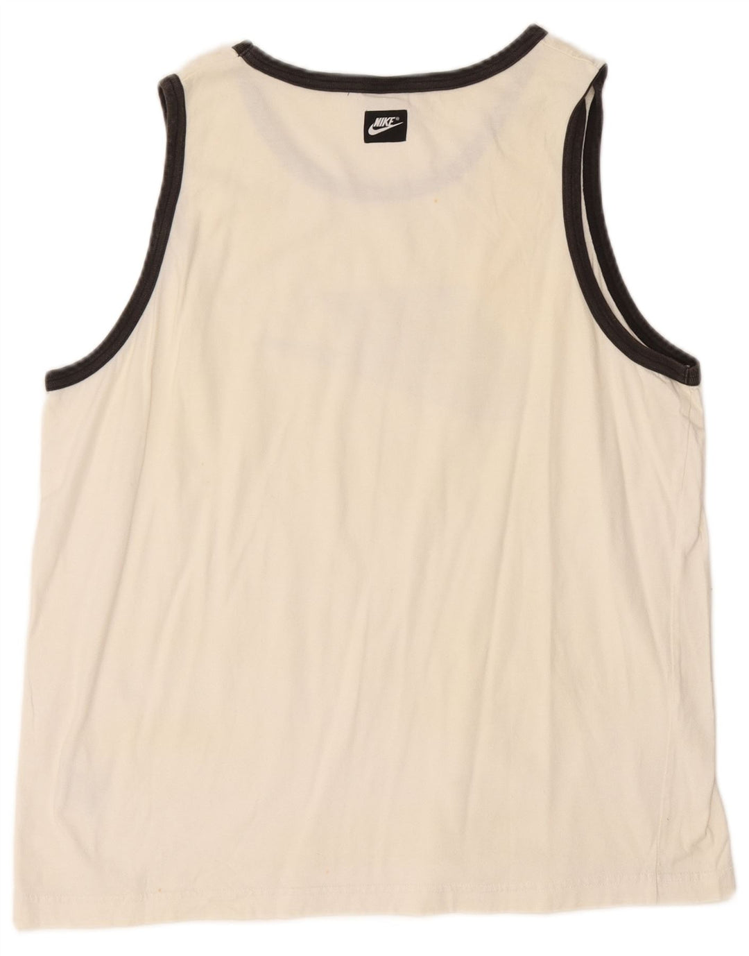 NIKE Mens Graphic Vest Top UK 46/47 XL Off White Cotton