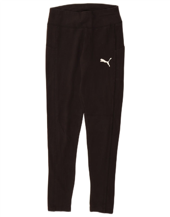 PUMA Womens Leggings UK 8 Small Black Cotton