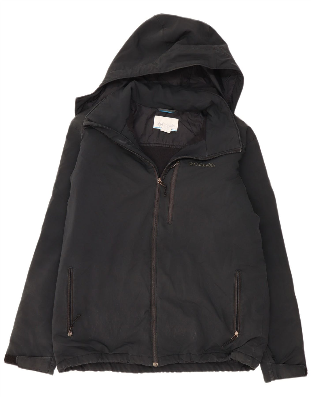 COLUMBIA Mens Hooded Windbreaker Jacket UK 42 XL Grey Polyester