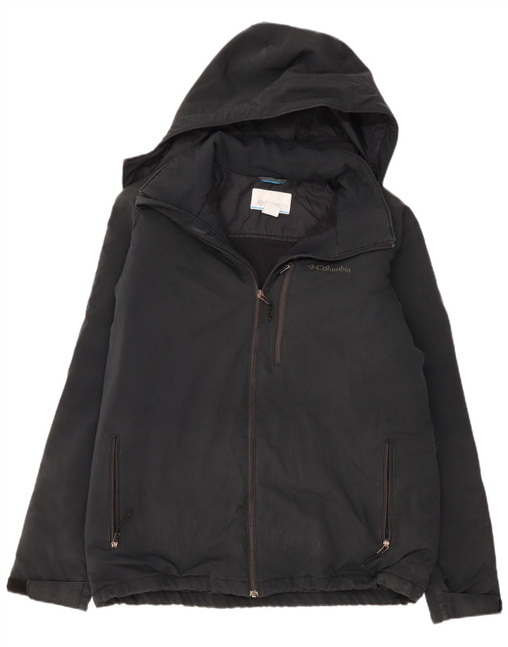 COLUMBIA Mens Hooded Windbreaker Jacket UK 42 XL Grey Polyester