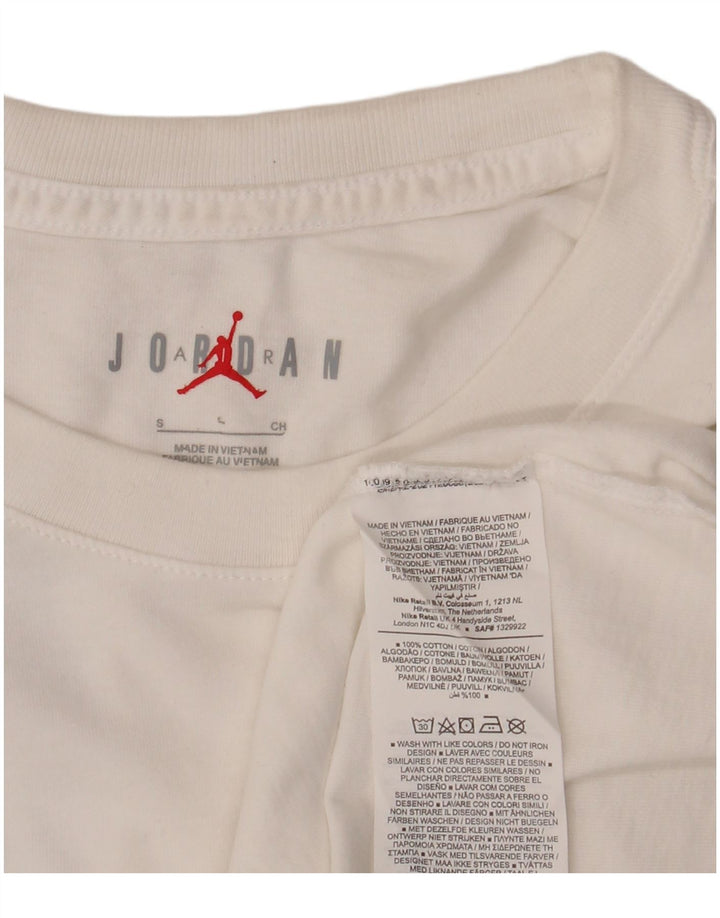 JORDAN Mens Graphic T-Shirt Top Small White Cotton
