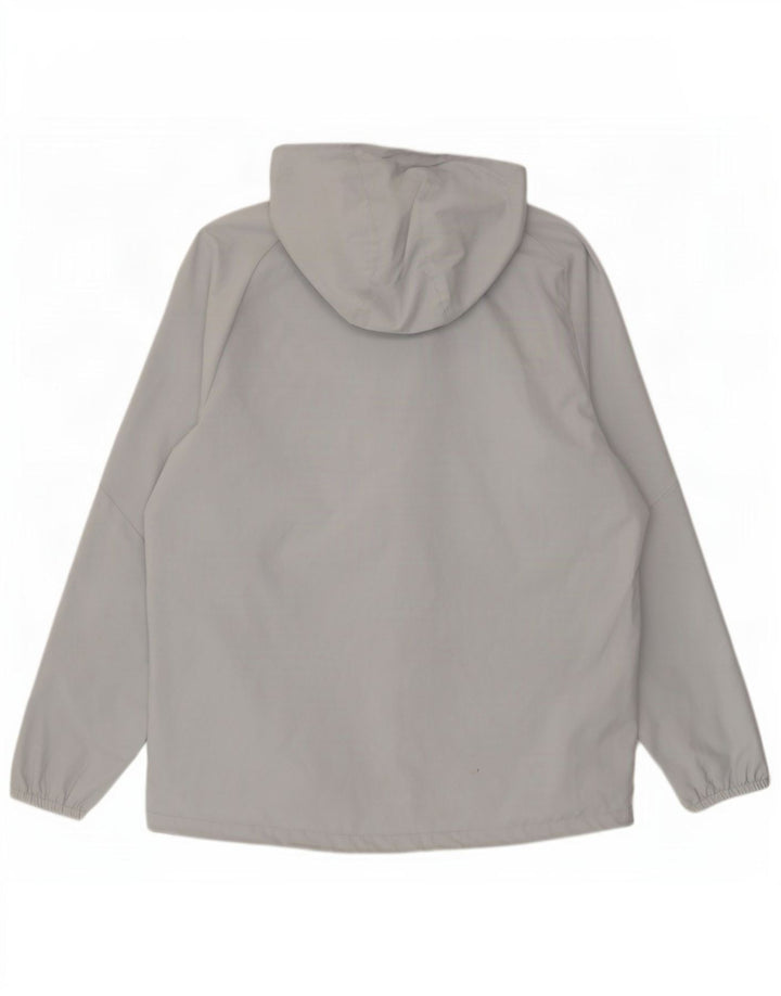 Umbro Mens Graphic Hooded Rain Jacket UK 40 Large Grey Polyester