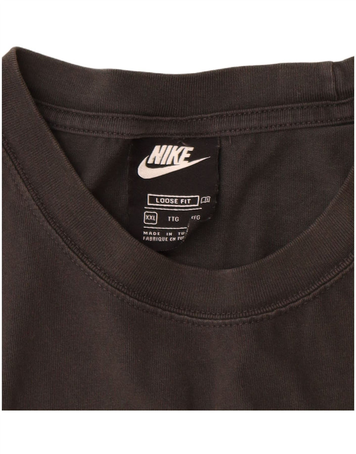NIKE Mens Loose Fit Graphic T-Shirt Top 2XL Black Cotton