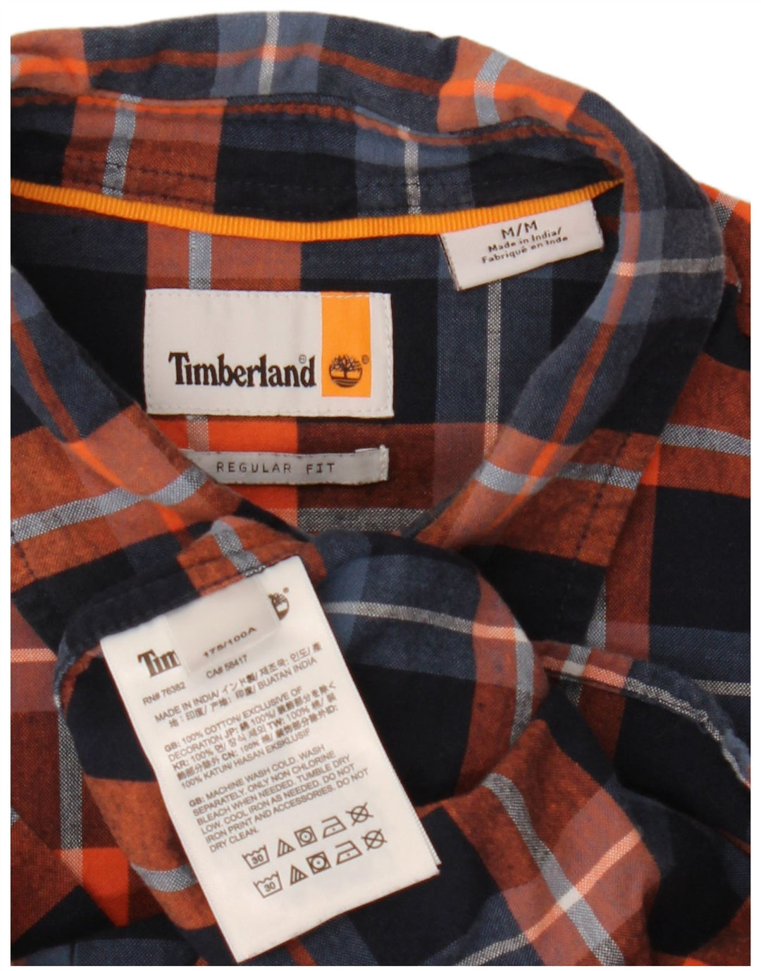 Timberland Mens Short Sleeve Regular Fit Shirt Medium Navy Blue Check