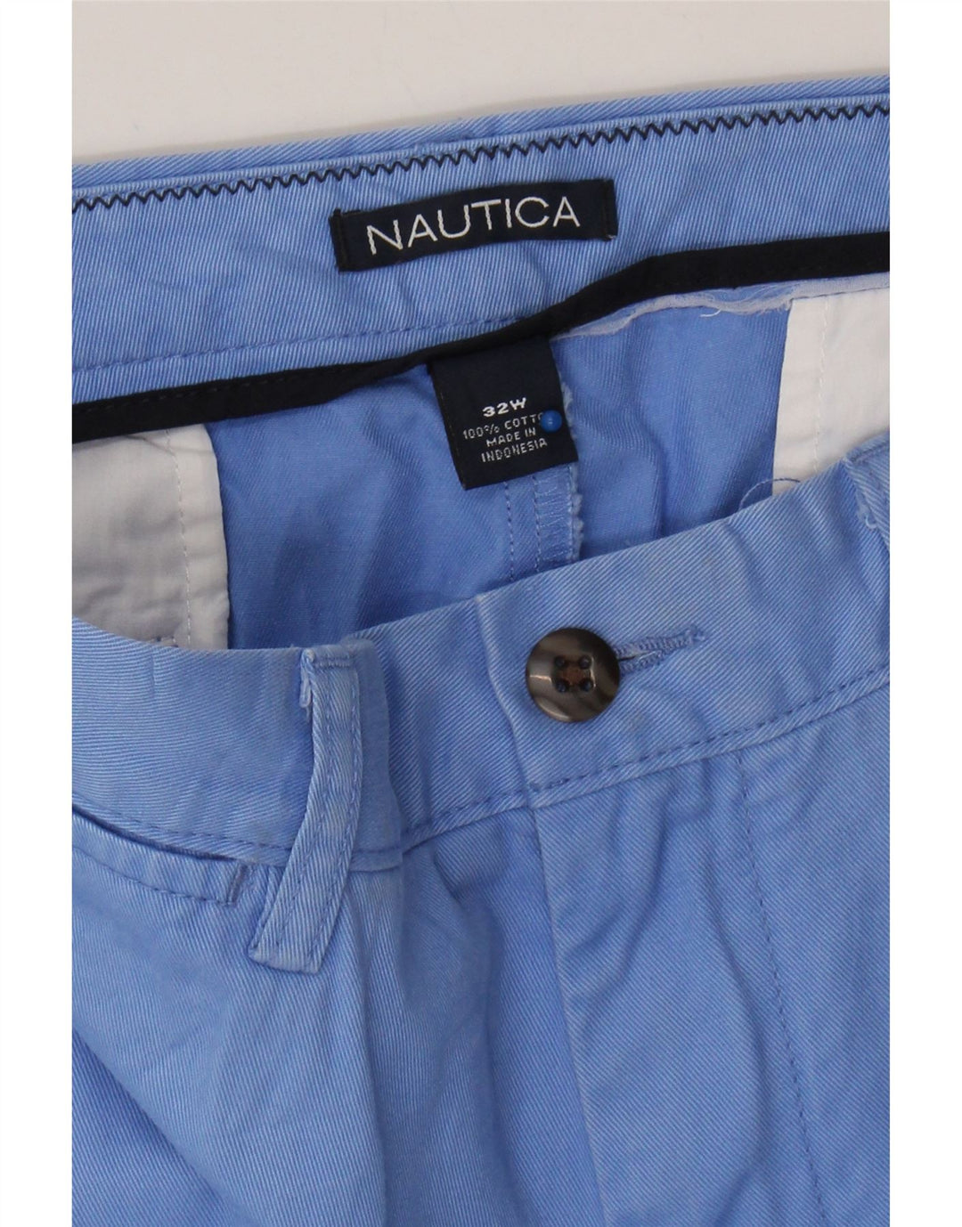 NAUTICA Mens Chino Shorts W32 Medium Blue Cotton Vintage Nautica and Second-Hand Nautica from Messina Hembry 