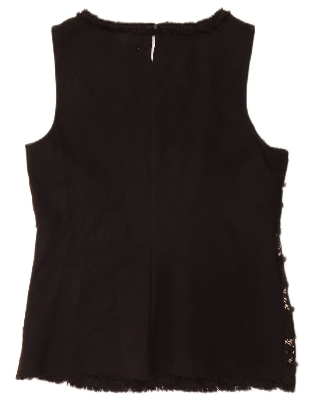 J. CREW Womens Sleeveless Blouse Top UK 10 Small Black Floral Viscose