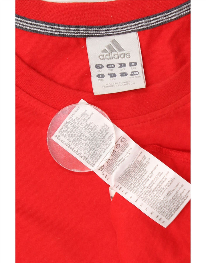 Adidas Mens Top Long Sleeve 2XL Red Cotton
