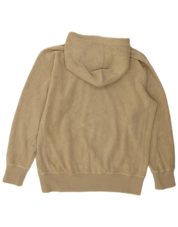 SUPERDRY Womens Oversized Hooded Fleece Jumper UK 6 XS Beige Polyester