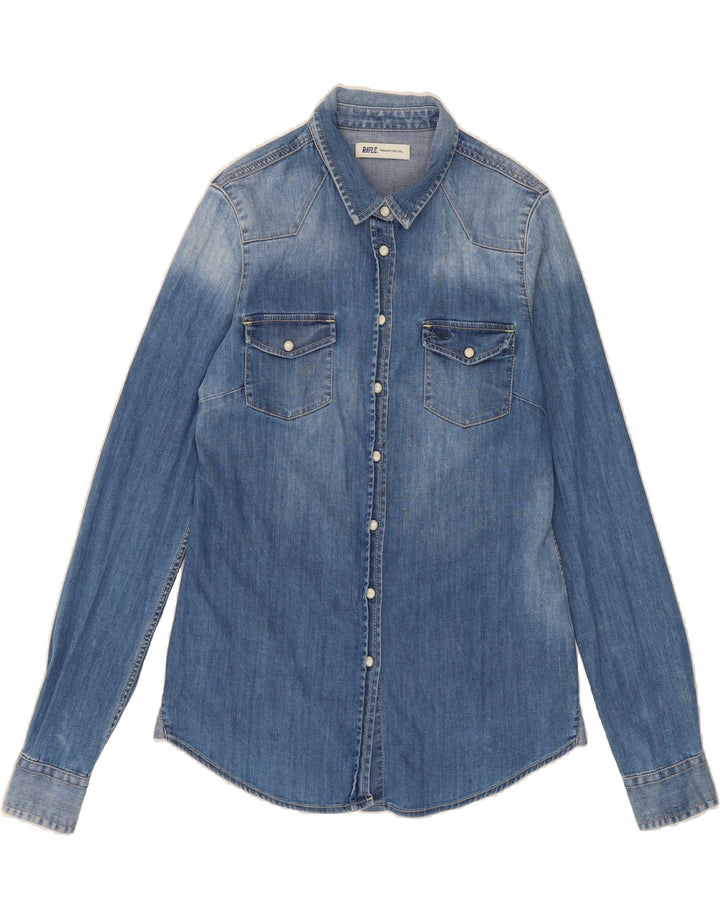 RIFLE Womens Denim Shirt UK 12 Medium Blue Vintage Rifle and Second-Hand Rifle from Messina Hembry 