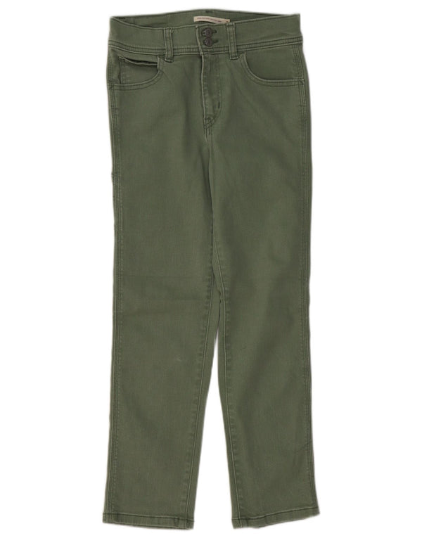 LEVI'S Womens 724 Crop High Rise Straight Jeans W25 L25 Green Cotton