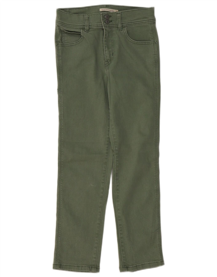 LEVI'S Womens 724 Crop High Rise Straight Jeans W25 L25 Green Cotton