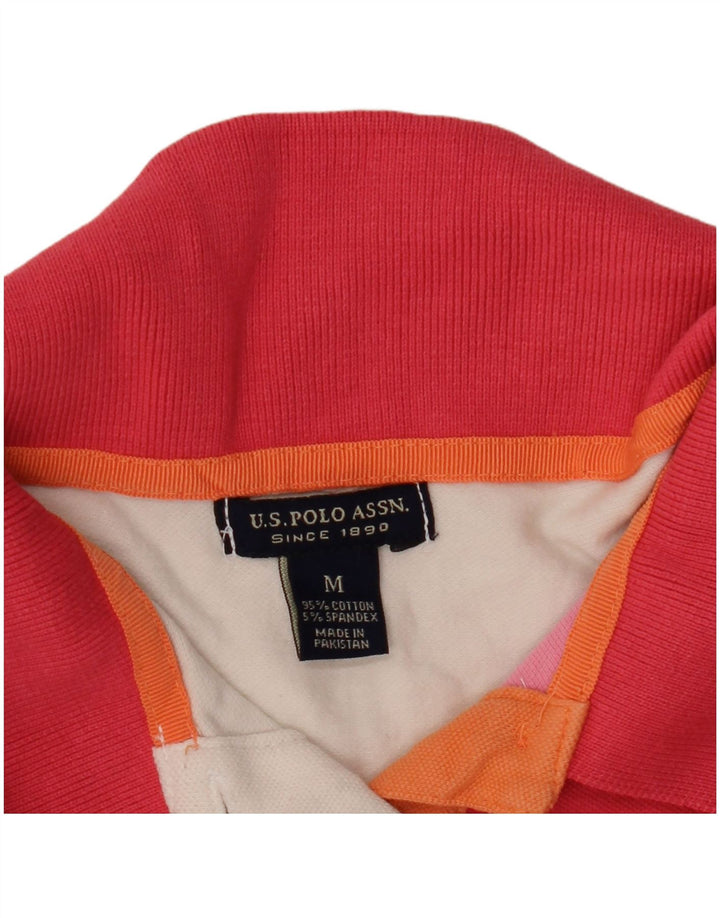U.S. POLO ASSN. Womens Rugby Polo Shirt UK 12 Medium Multicoloured
