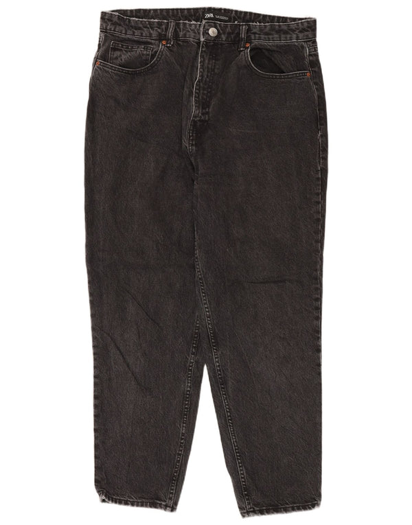 Zara Womens Tapered Jeans EU 46 2XL W36 L28 Black Cotton