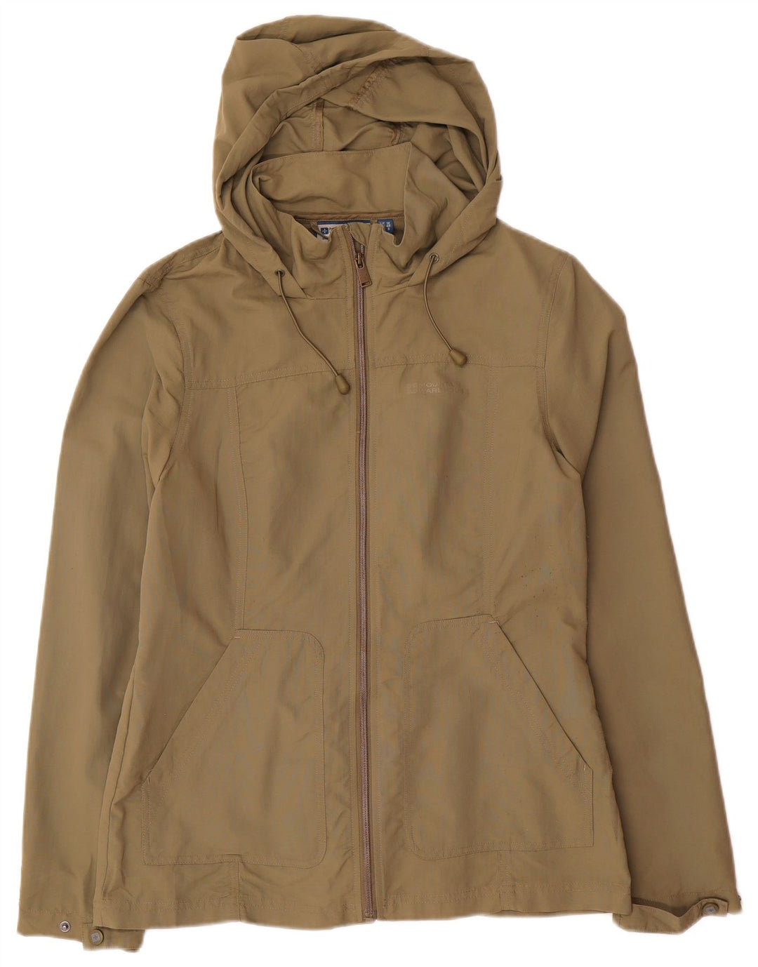 Mountain Warehouse Womens Hooded Utility Jacket UK 12 Medium Khaki Nylon