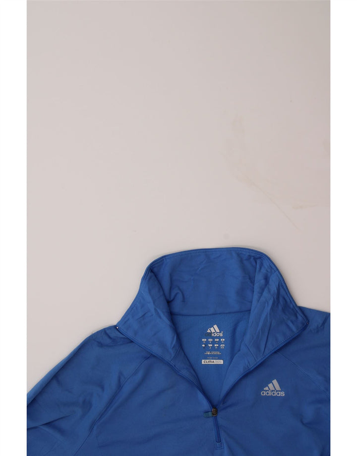 ADIDAS Womens Clima 365 Zip Neck Pullover Tracksuit Top UK 14 Medium Blue Vintage Adidas and Second-Hand Adidas from Messina Hembry 
