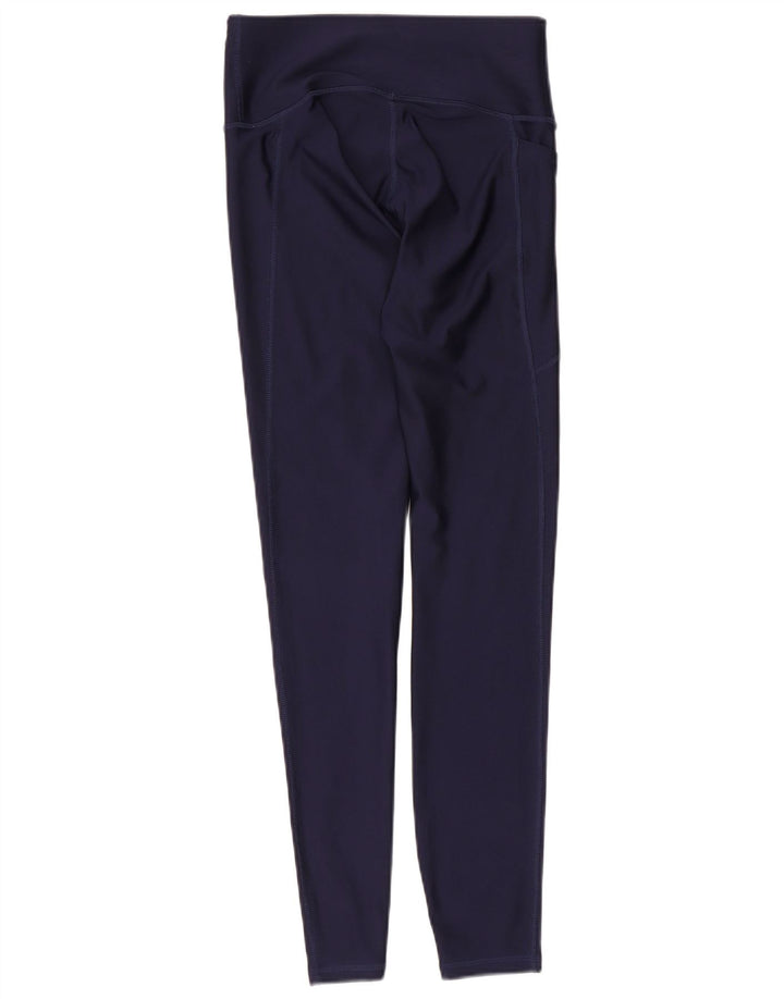 Under Armour Womens Leggings UK 8 Small  Navy Blue Polyester