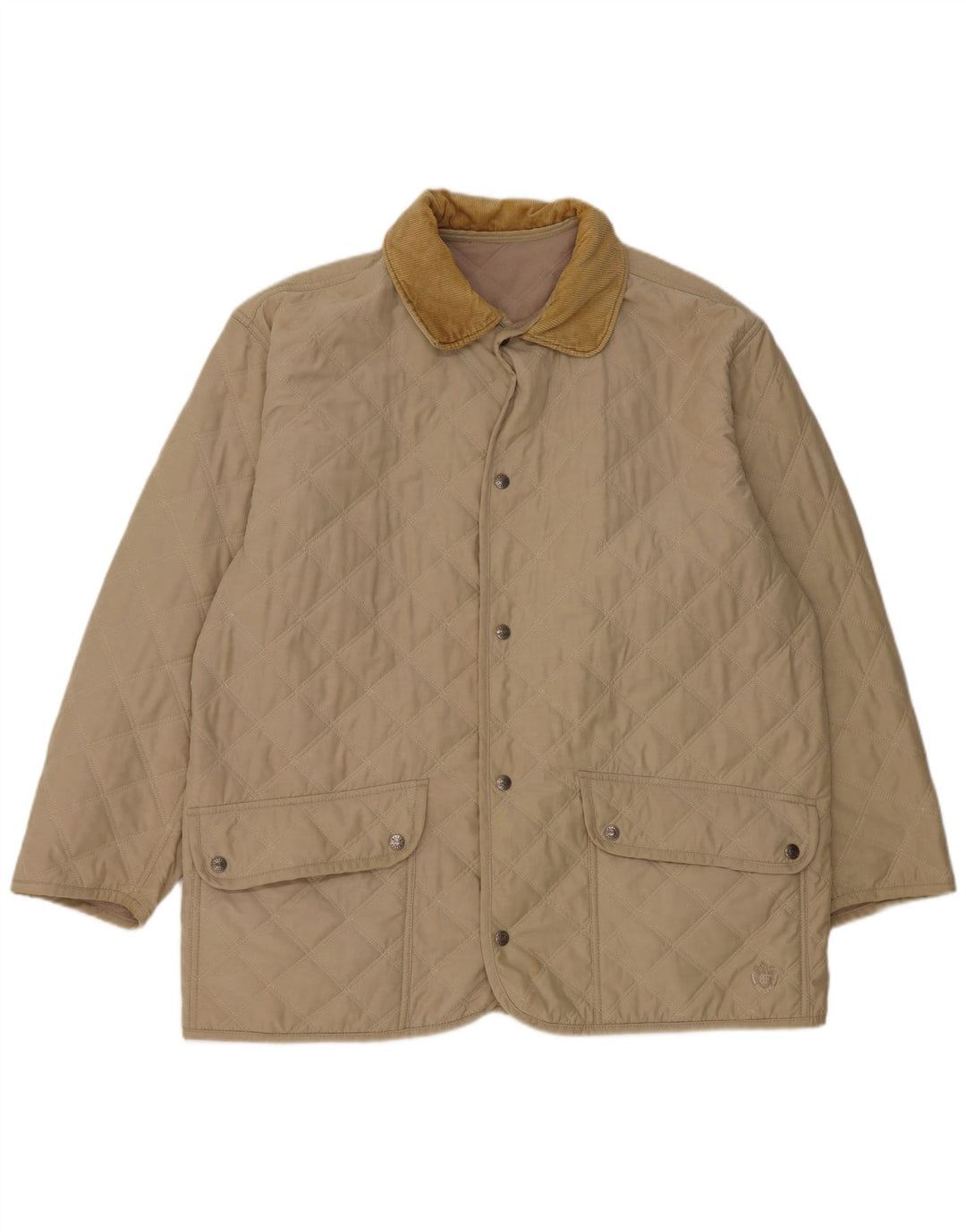 Belfe & Belfe Mens Quilted Jacket IT 52 XL Beige Cotton