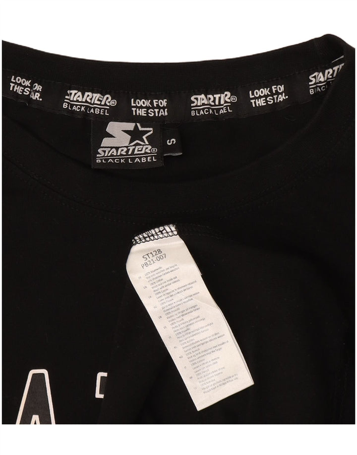 STARTER Mens Graphic T-Shirt Top Small Black Colourblock Cotton