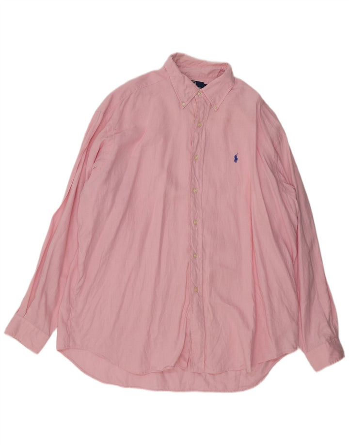 POLO RALPH LAUREN Mens Blake Oversized Shirt XL Pink Linen