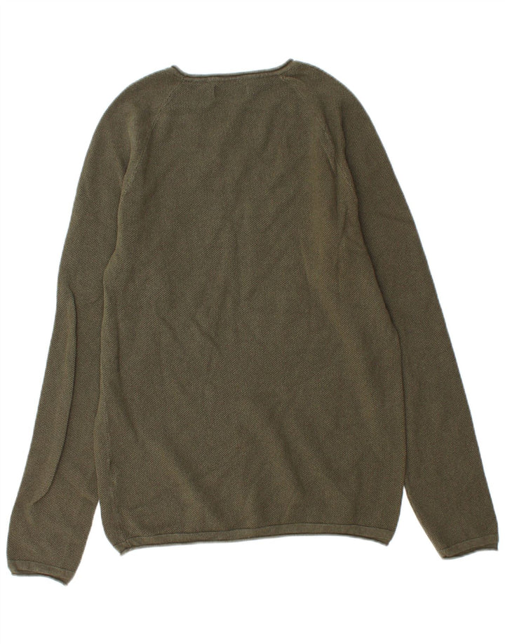 Jack & Jones Mens Crew Neck Jumper Sweater Medium Green Cotton