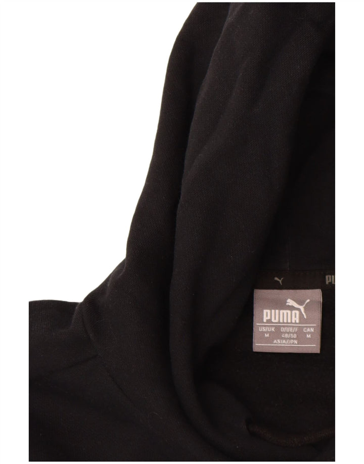PUMA Mens Graphic Hoodie Jumper Medium Black Cotton
