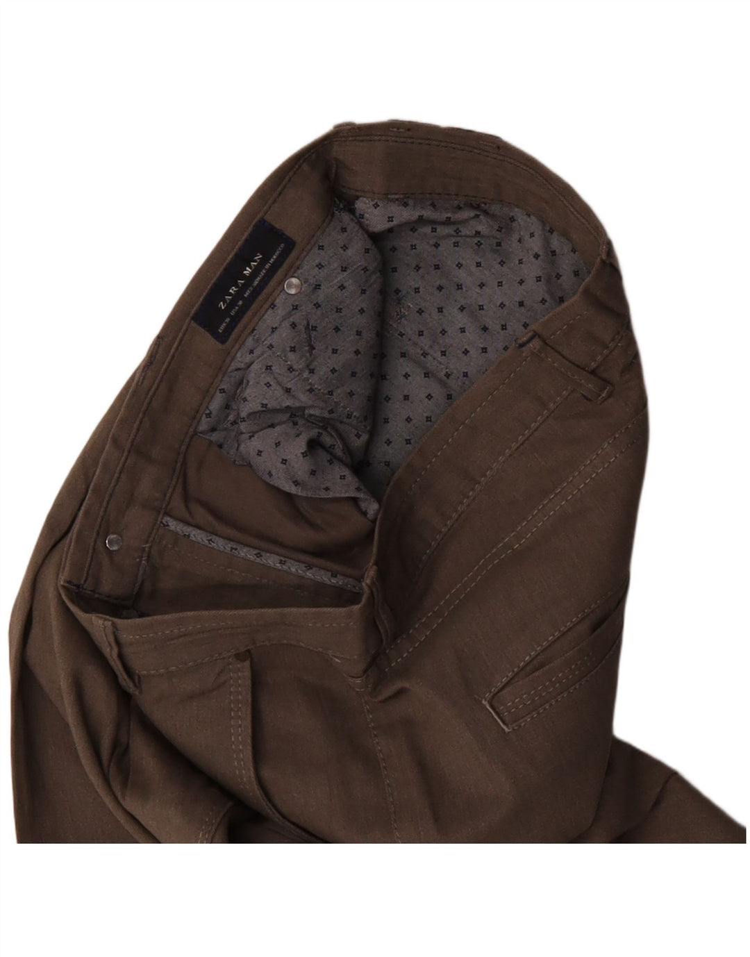 Zara Mens Slim Chino Trousers EU 38 Small W30 L31 Brown