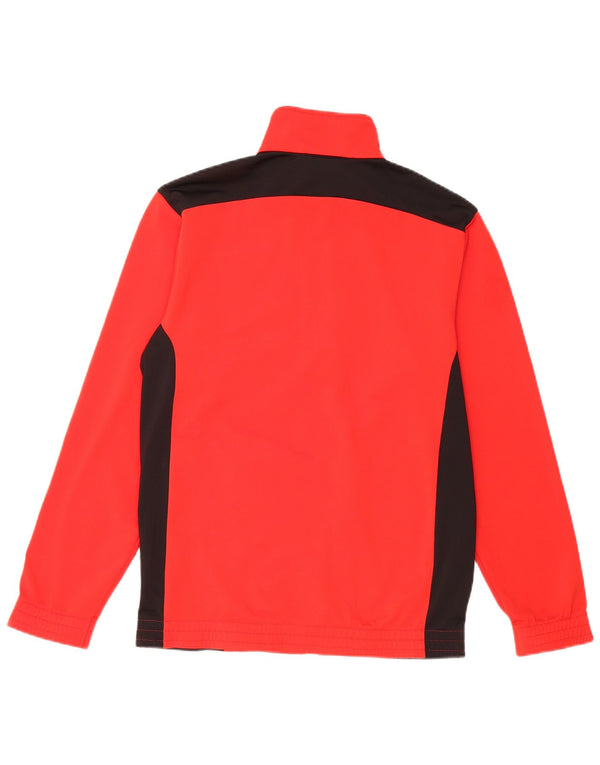 PUMA Boys Tracksuit Top Jacket 13-14 Years Red Colourblock Polyester
