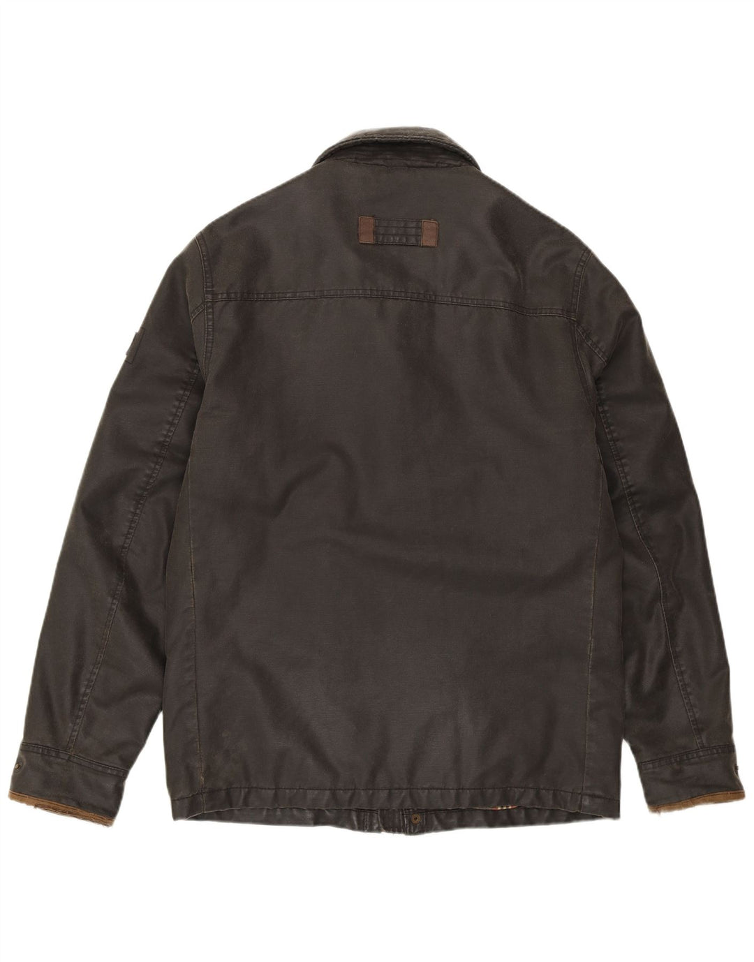Fat Face Mens Waxed Cotton Jacket UK 36 Small Grey Polyester
