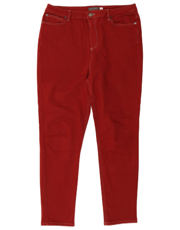 MINT VELVET Womens Skinny Casual Trousers UK 16 Large W34 L27 Red Cotton