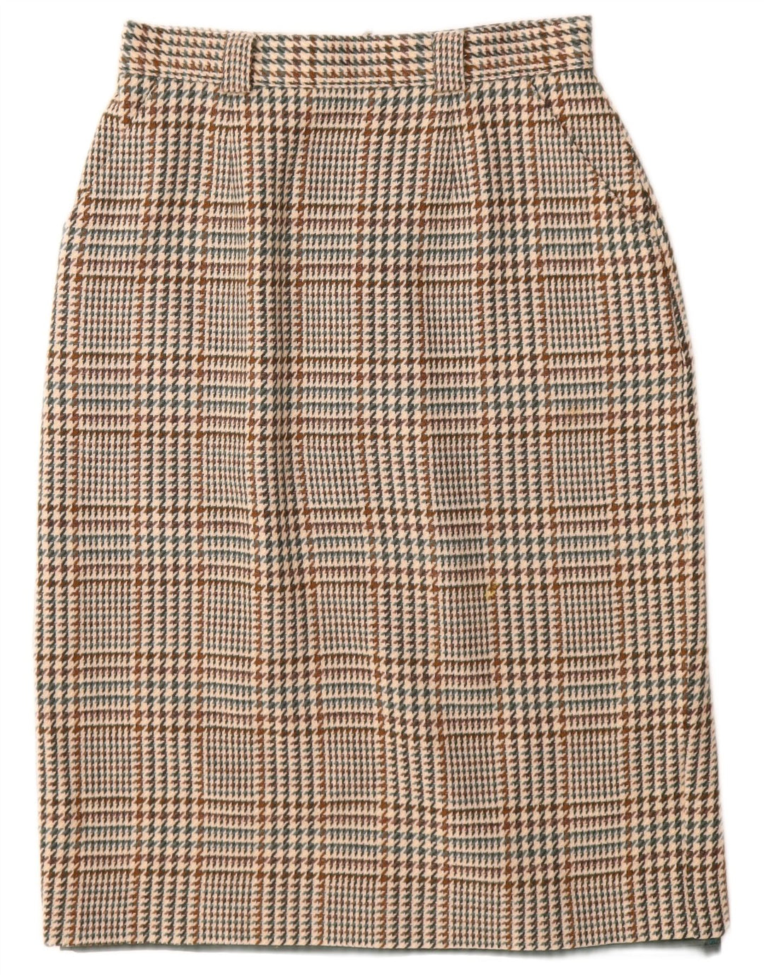 ST MICHAEL Womens Pencil Skirt UK 14 Large W28  Beige Houndstooth