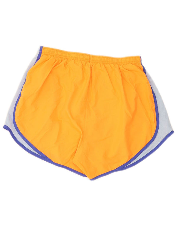 Nike Womens Dri Fit Sport Shorts UK 12 Medium Orange Colourblock