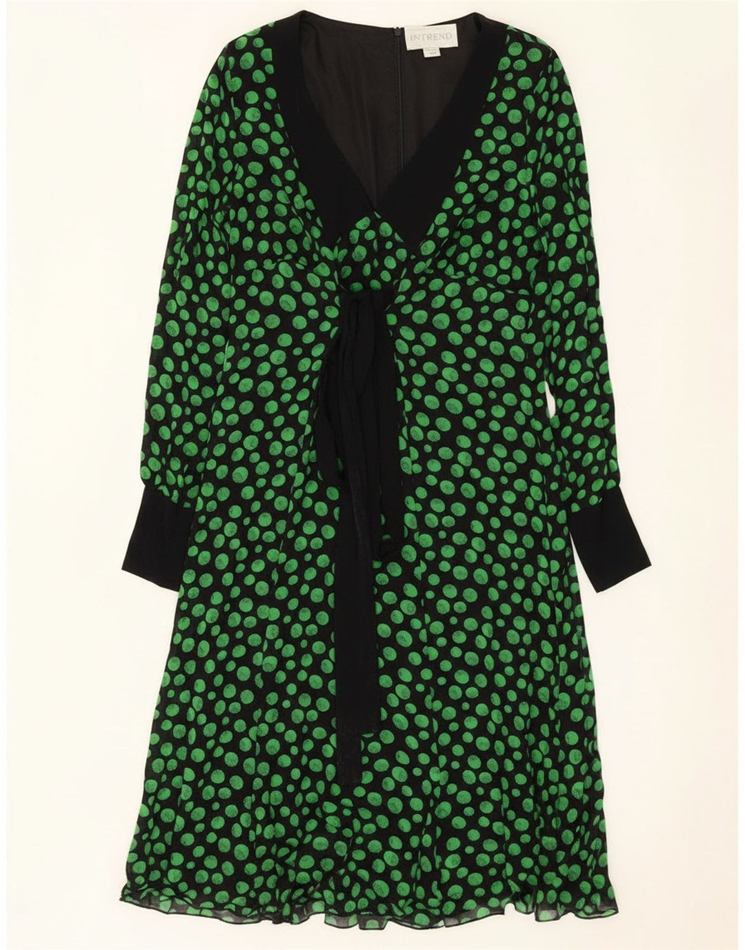 Max Mara Womens Intrend Long Sleeve A-Line Dress UK 12 Medium Black Spotted