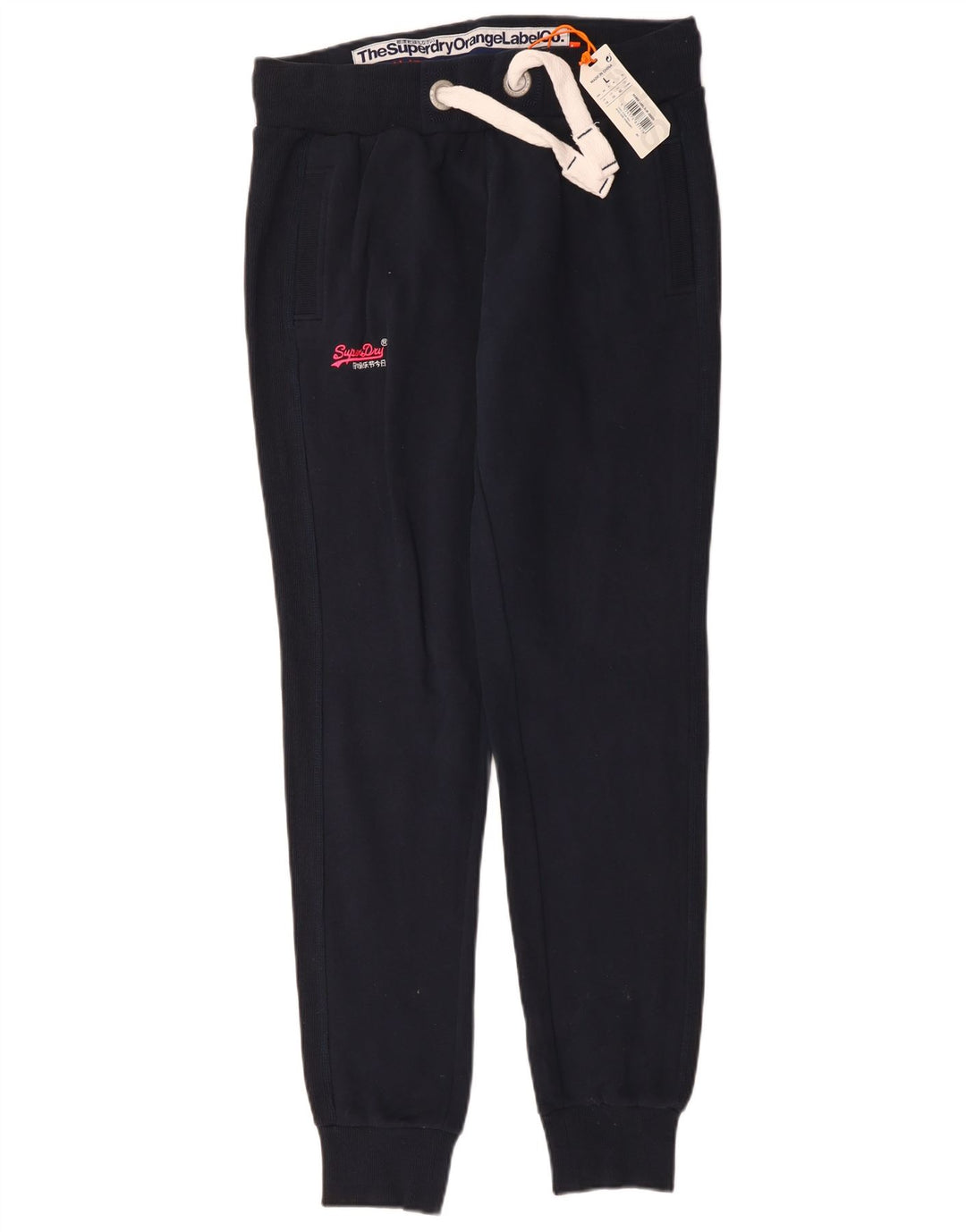 Superdry Womens Tracksuit Trousers Joggers UK 14 Large  Navy Blue Cotton