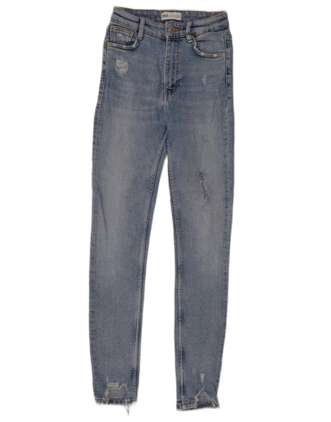 ZARA Womens Distressed Skinny Jeans EU 34 2XS W24 L27 Blue