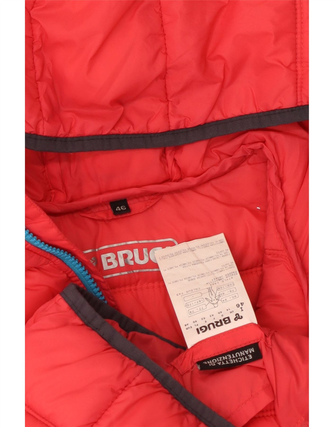 Brugi Womens Hooded Padded Jacket UK 14 Medium  Red Polyamide