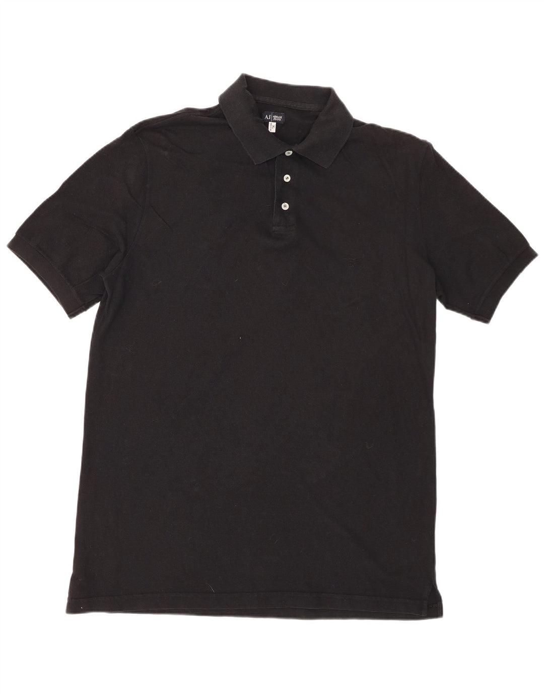 ARMANI JEANS Mens Polo Shirt XL Black Cotton